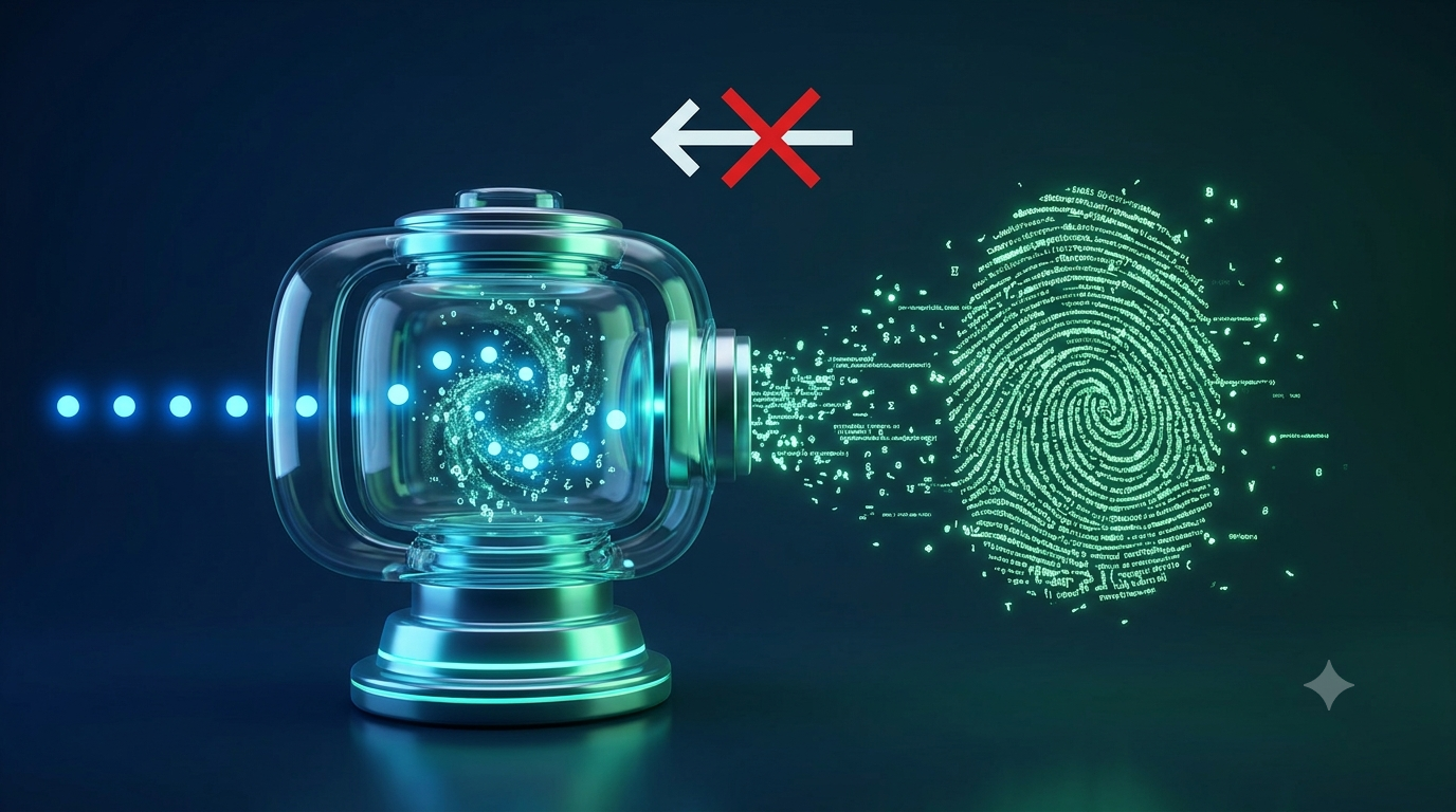 Un mot de passe entre dans une machine lumineuse et en ressort transformé en empreinte unique impossible à inverser