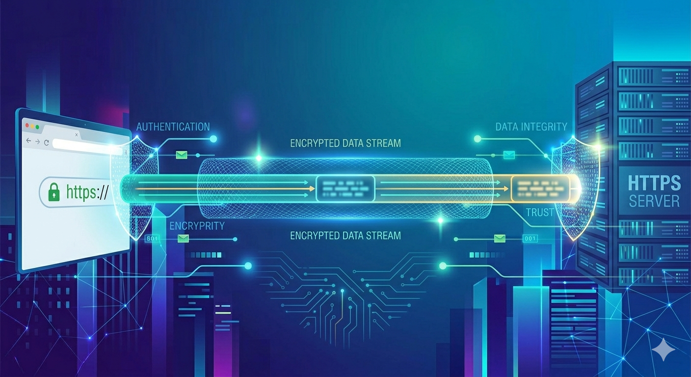 Représentation du flux HTTPS entre un navigateur et un serveur